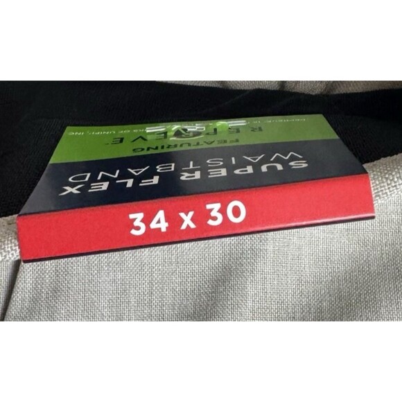 Kenneth Cole Mens 34x30 Pants Chino Slacks Tan Performance Dress Slim Fit New - Picture 6 of 9